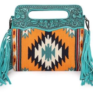Montana West Bohemian Turquoise Handbag